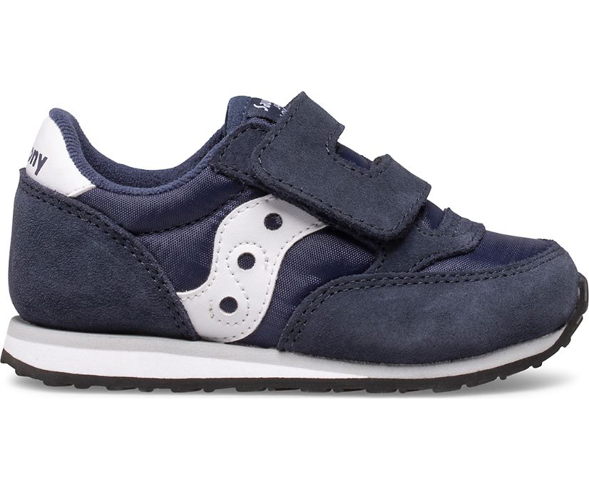 Kids' Saucony Baby Jazz Hook & Loop Sneakers Navy / White | Singapore 705EBCX